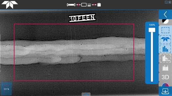 Image generated during the inspection of a steel plate with our CP300DS and our Go-Scan 4335
